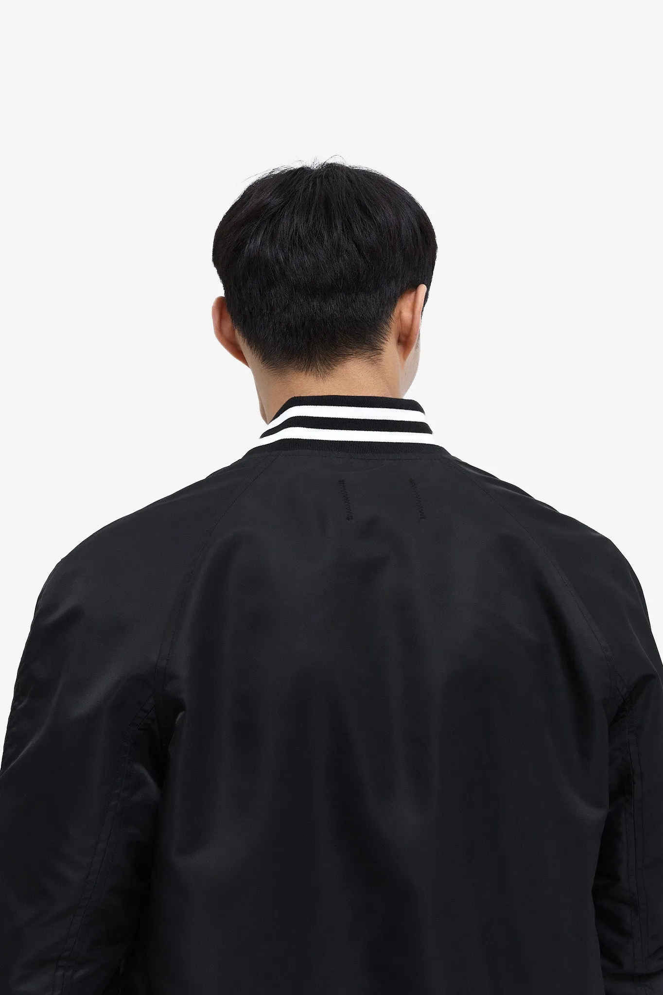 Men's Woven Satin Logo Stadium Jacket