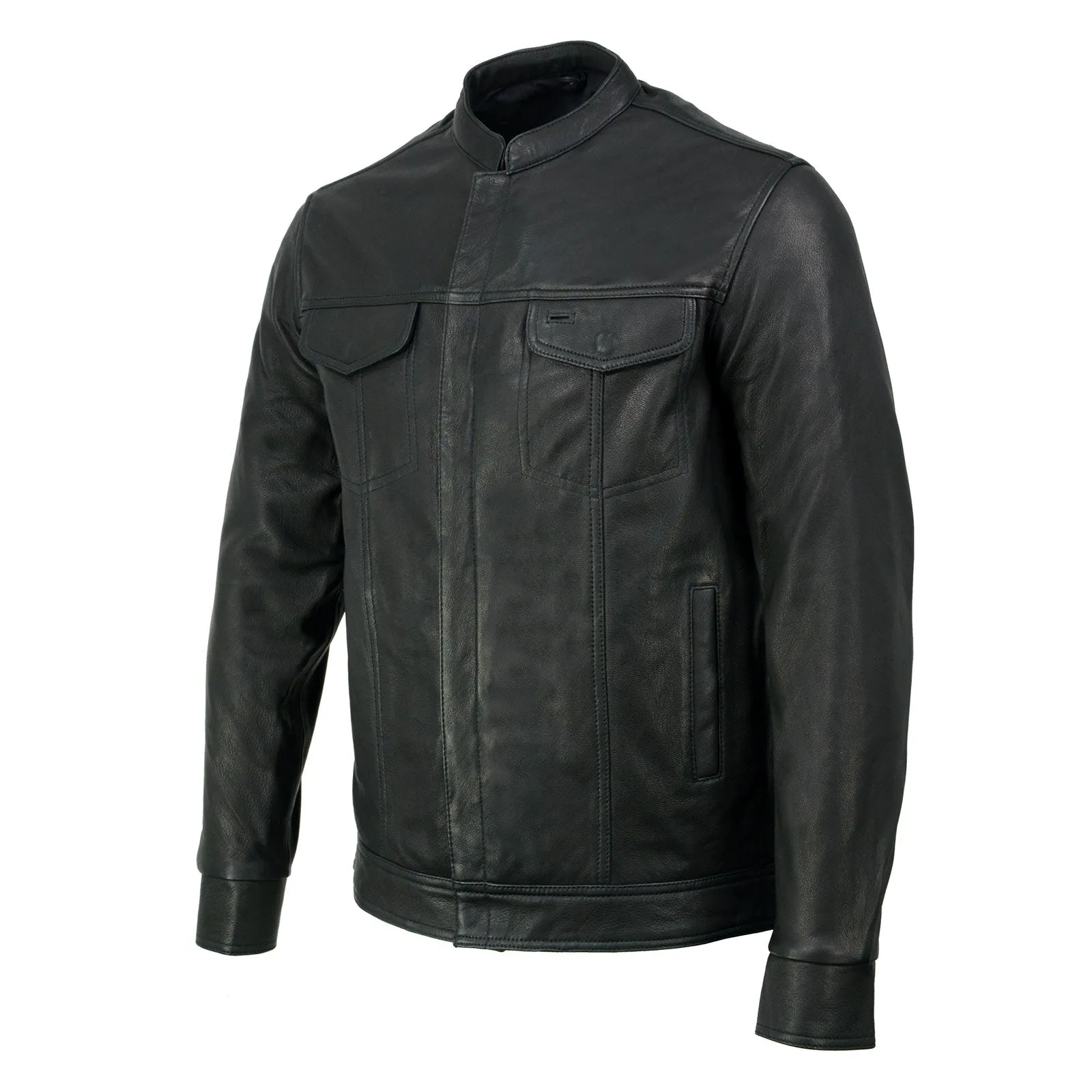 Milwaukee Leather MLM1604 Men's Naked Goatskin Leather Light Weight Motorcycle Rider Shirt Jacket for All Seasons