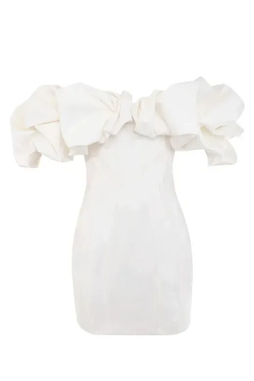 Minnie Bodycon Mini Dress - Pearl White