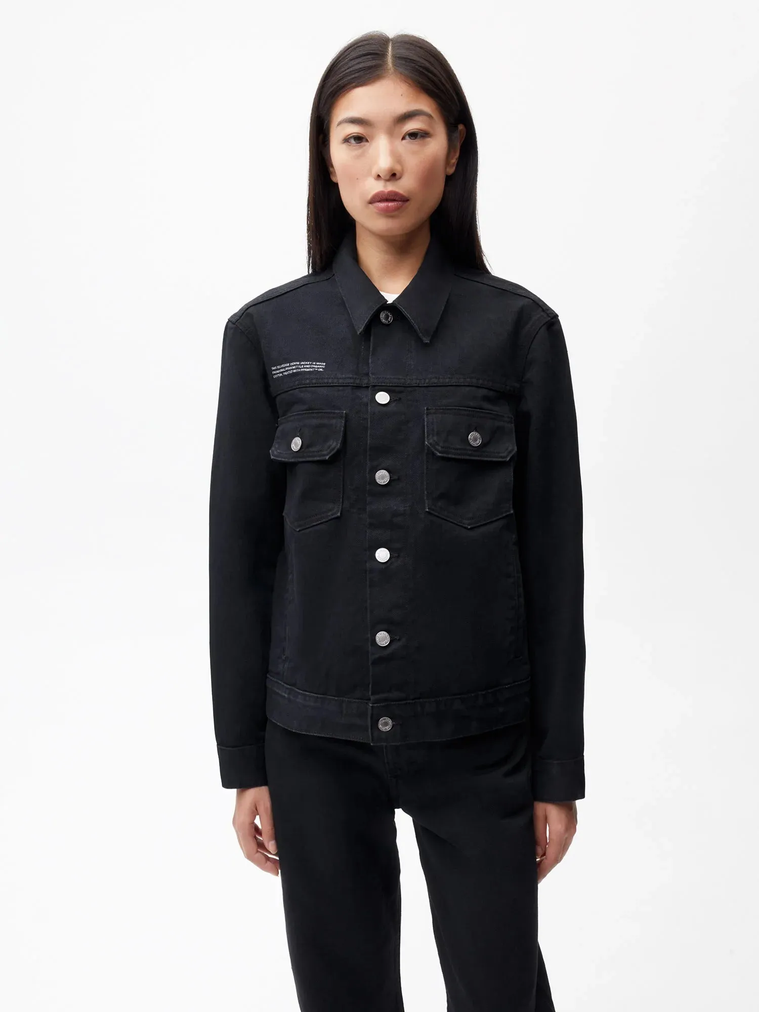 Nettle Denim Jacket—black