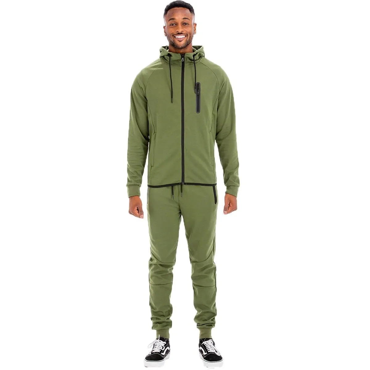 Olive Dynamic Solid Sweat Set