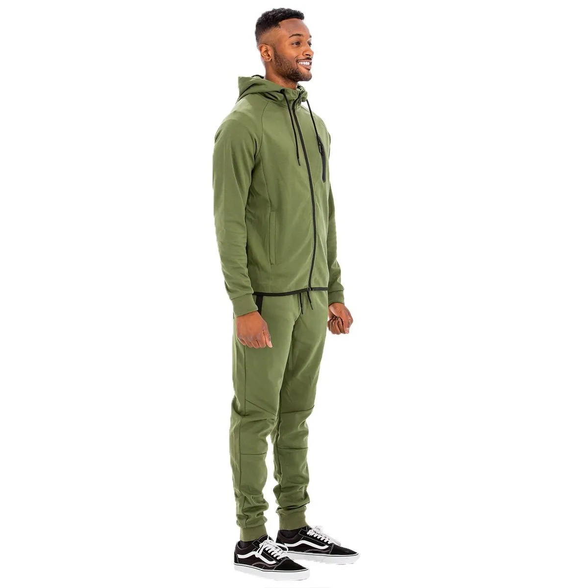 Olive Dynamic Solid Sweat Set