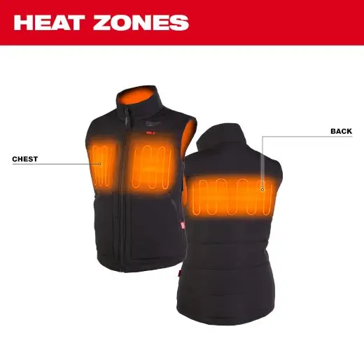 Open Box -  Milwaukee Tool Women's Large M12 12-Volt Lithium-Ion Cordless AXIS Black Heated Quilted Vest (Vest Only)