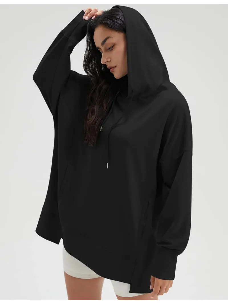 Oversized Hoodie with Pocket - Long Sleeve Loose Pullover