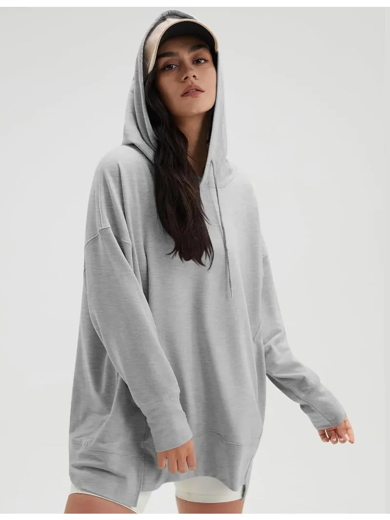 Oversized Hoodie with Pocket - Long Sleeve Loose Pullover