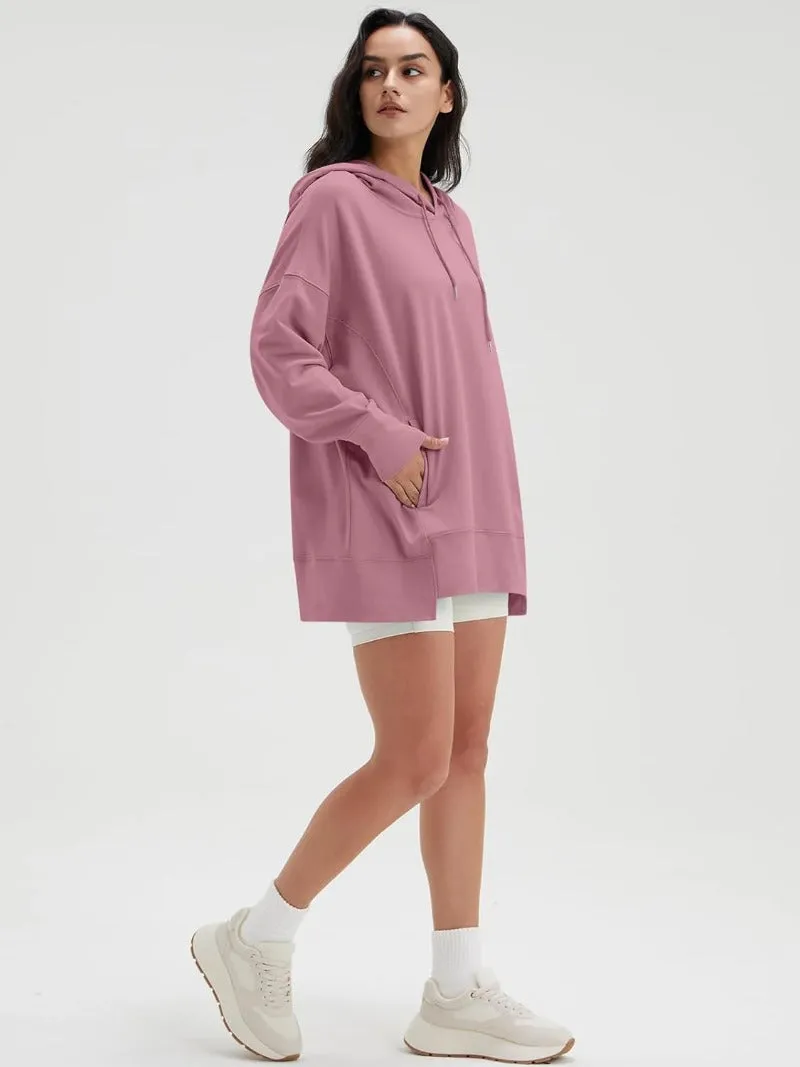 Oversized Hoodie with Pocket - Long Sleeve Loose Pullover