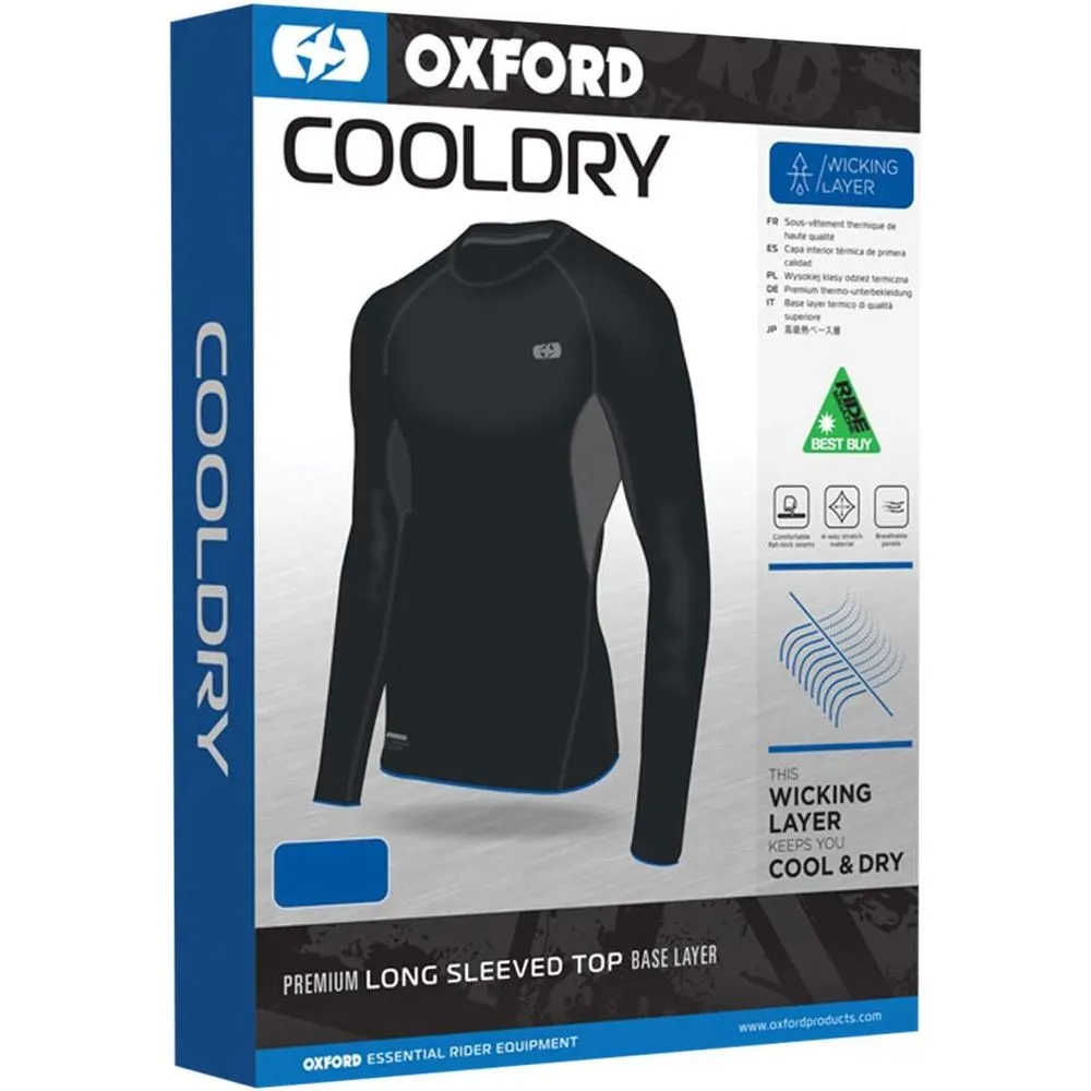 Oxford Cool Dry Wicking Base Layer Top Black