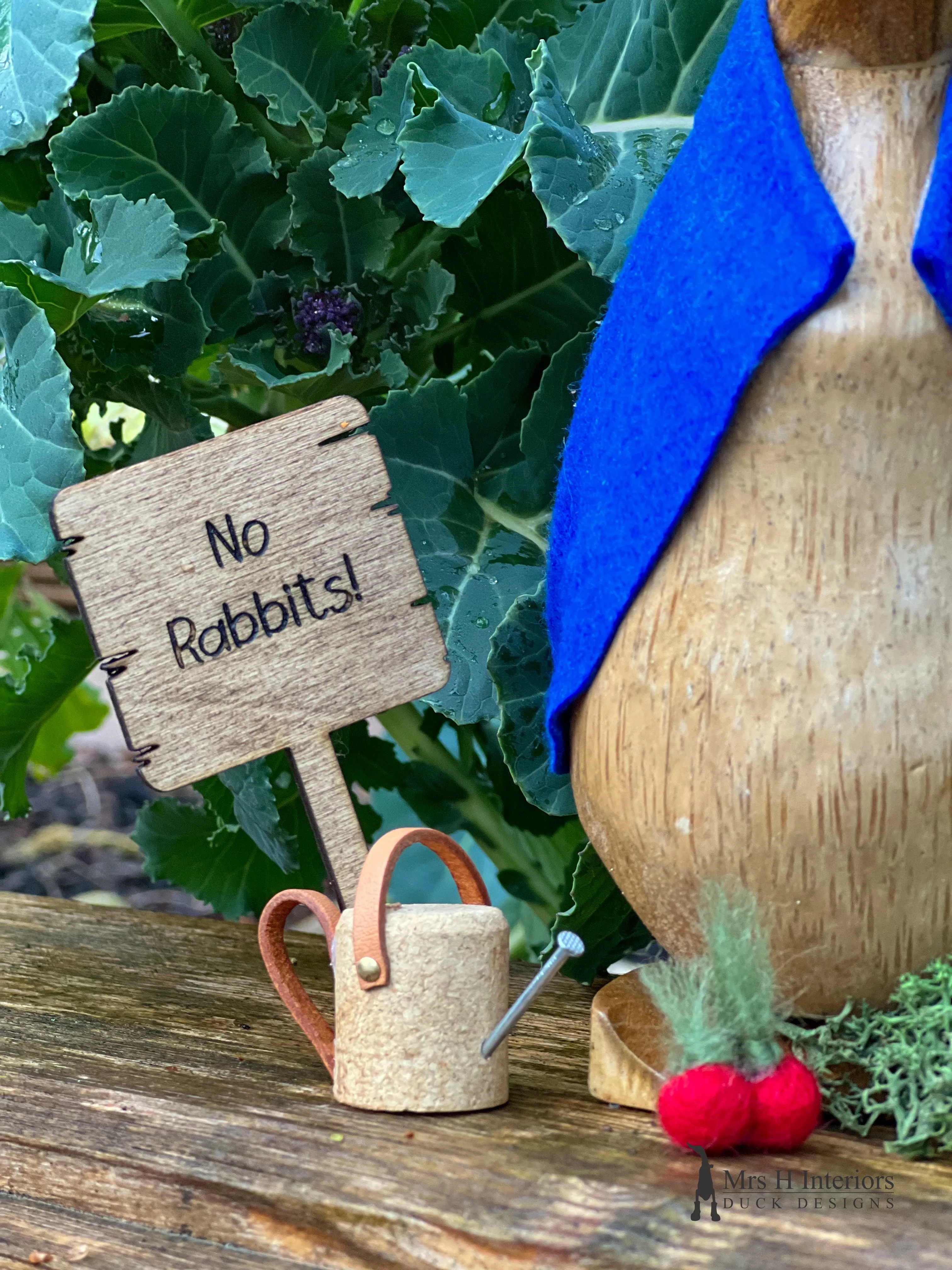 Peter Rabbit Duck - Decorated Wooden Duck by Mrs H the Duck Lady