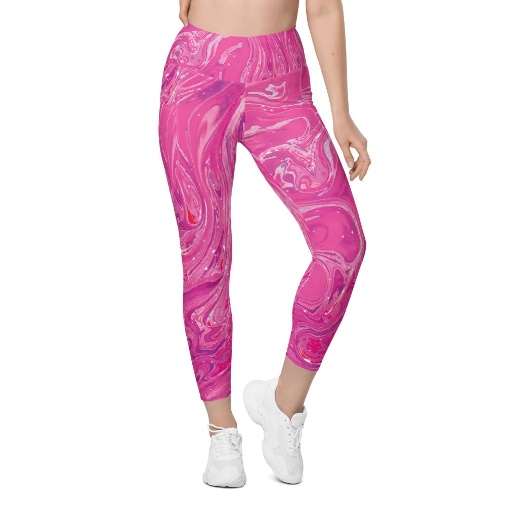 Pink Swirl Leggings with Pockets