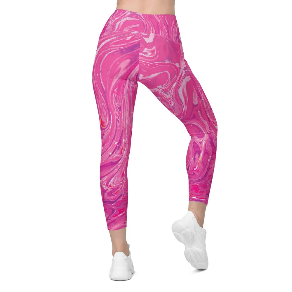 Pink Swirl Leggings with Pockets