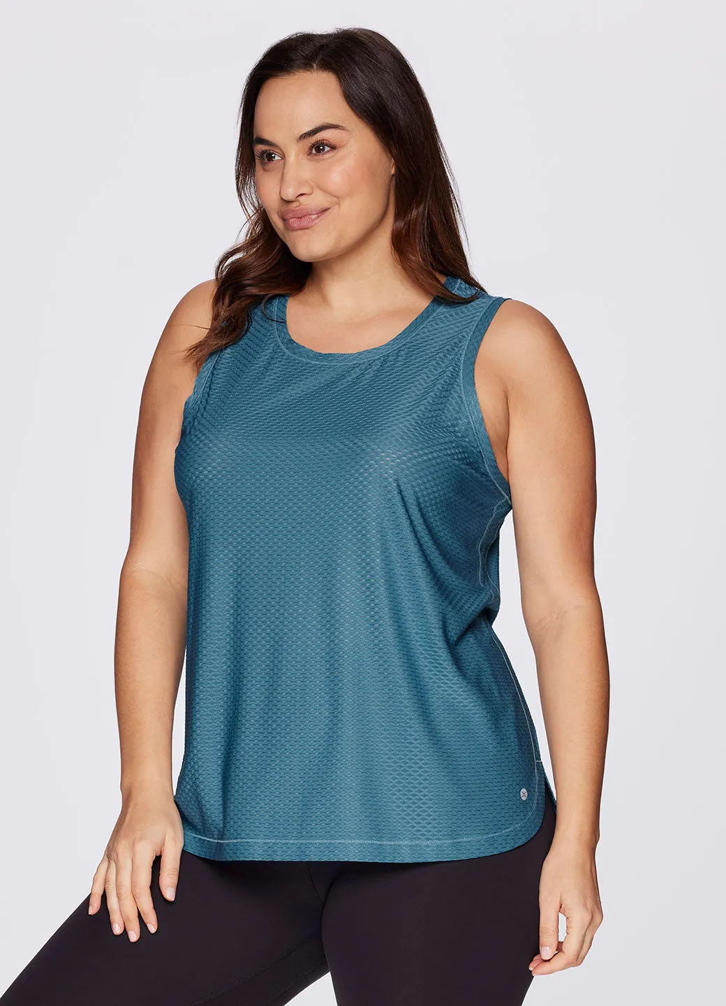 Plus Breezy Keyhole Tunic Tank