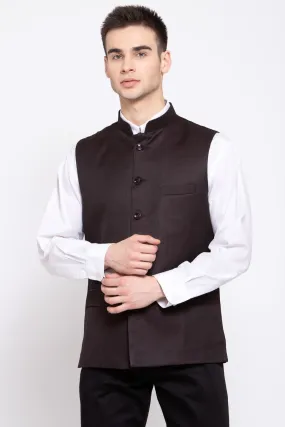 Poly Blend Coffee Nehru Jacket