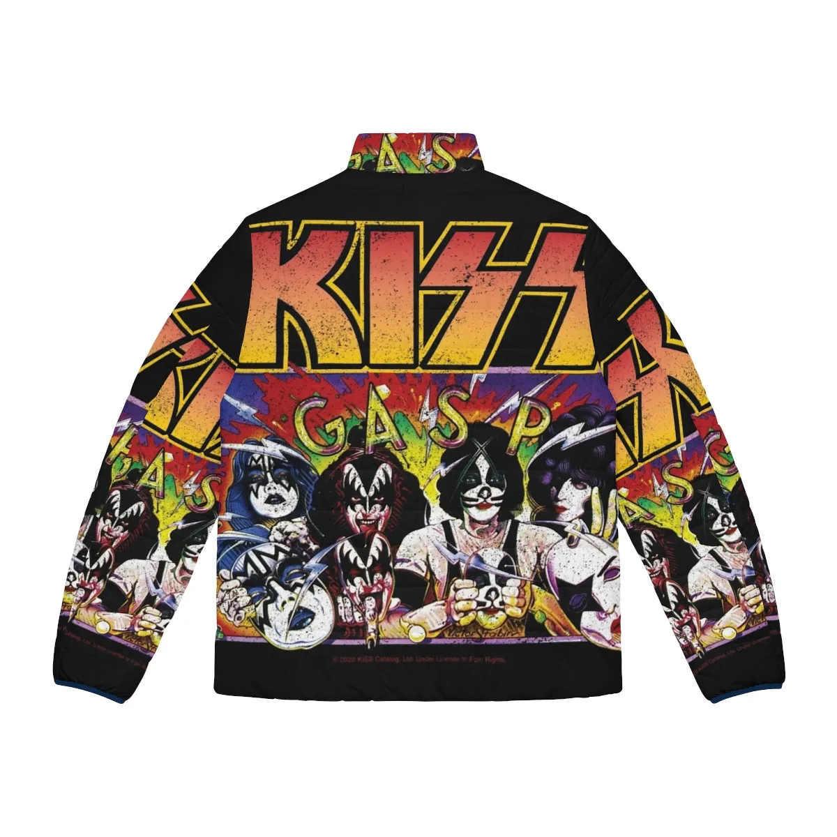 "Kiss Unmasked Poster Art Puffer Jacket - Official Band Merch"