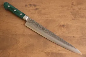 Sakai Takayuki VG10 17 Layer Damascus Sujihiki 240mm Green Pakka wood Handle