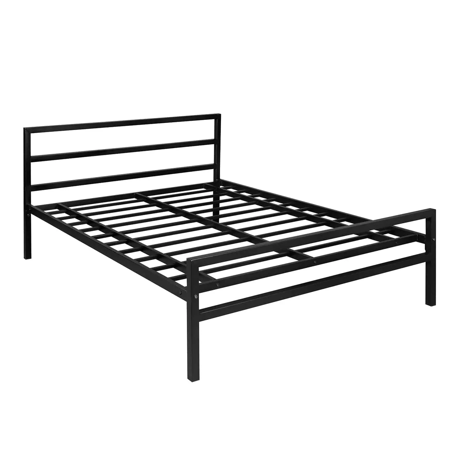 Striker Metal Bed (Black)   Plus Mattress (Queen)