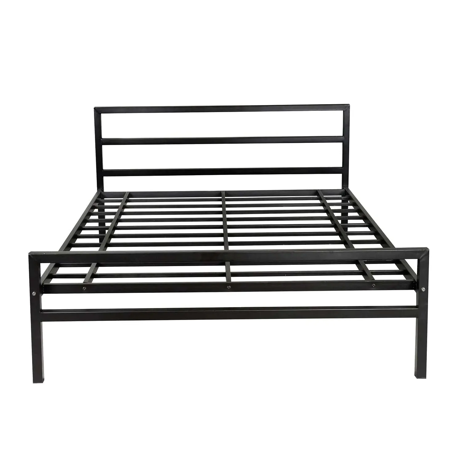 Striker Metal Bed (Black)   Plus Mattress (Queen)