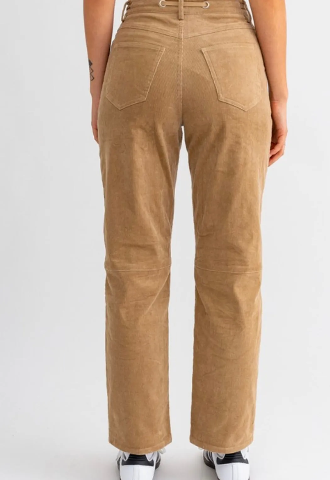 Tan High Waist Twill Pants