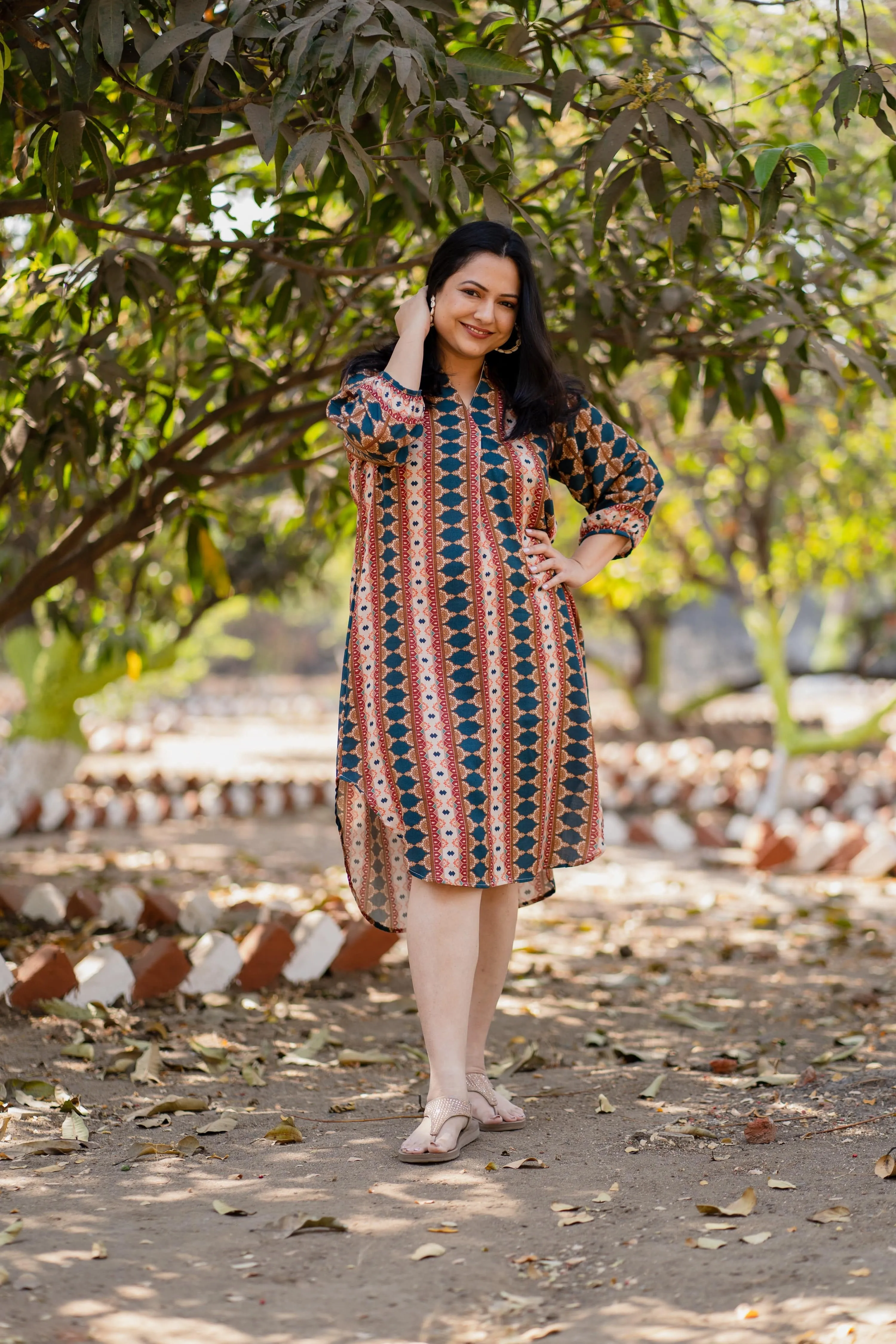 Teal Retro tunic Dress