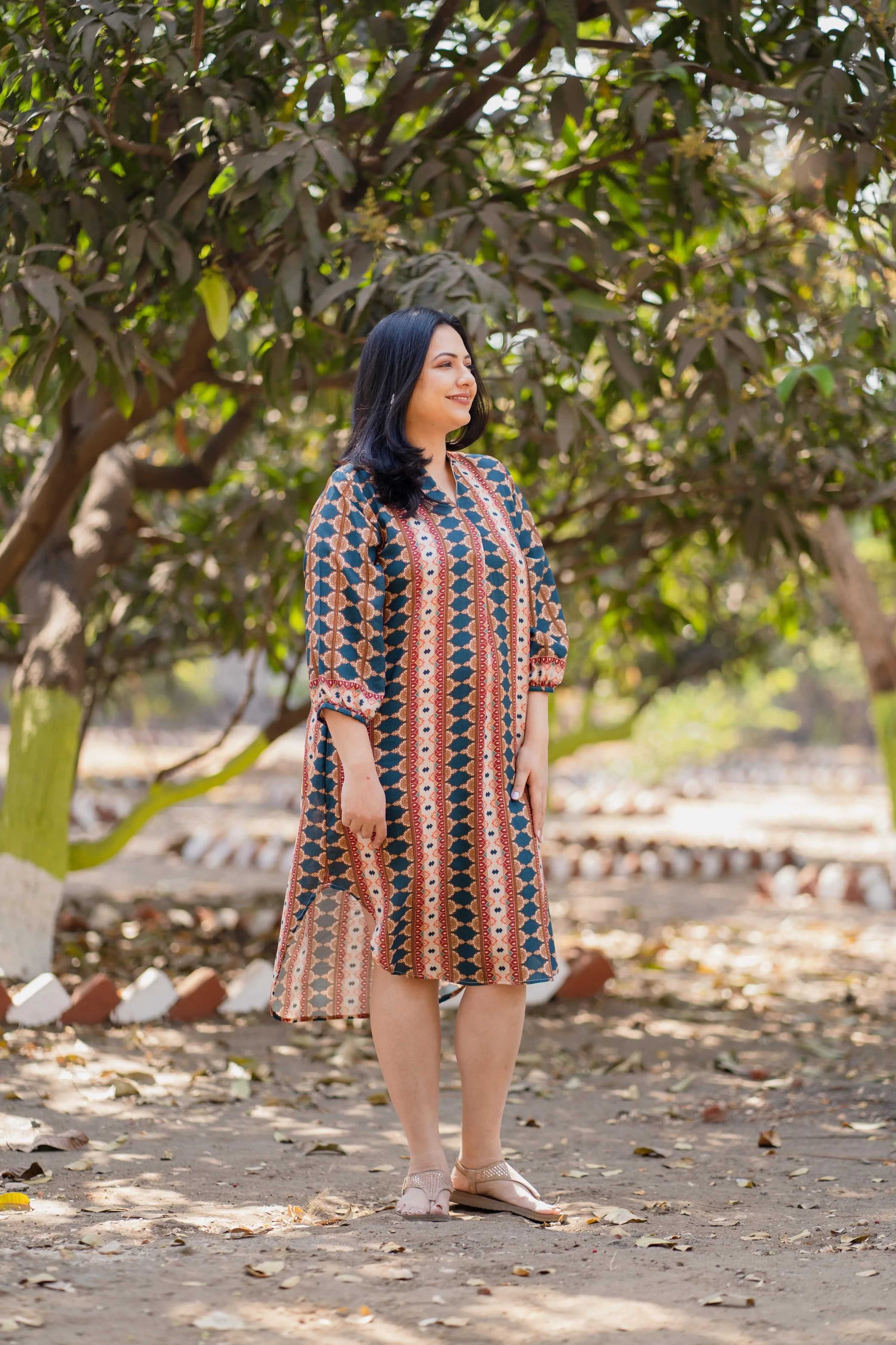 Teal Retro tunic Dress