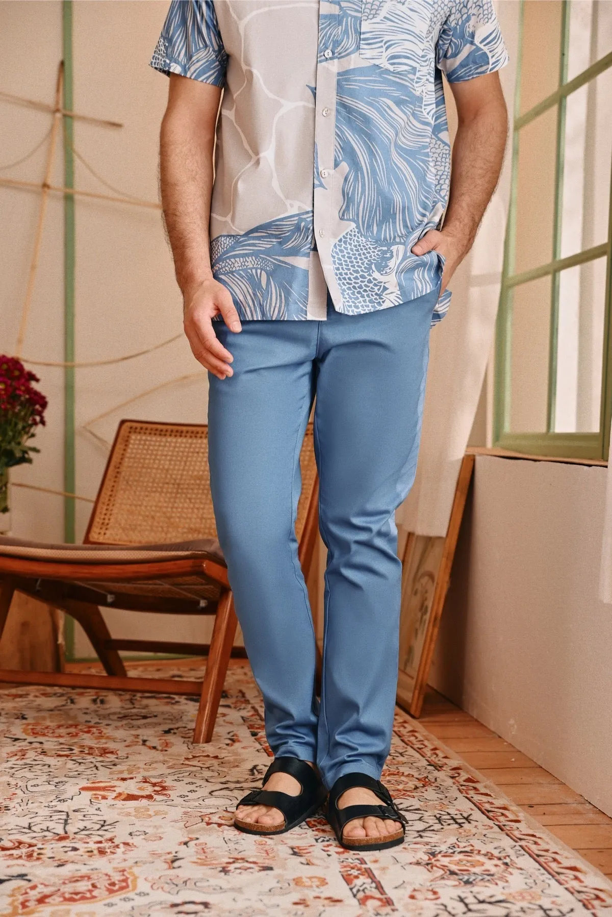 The Perfect Men Slim Fit Pants - Blue West