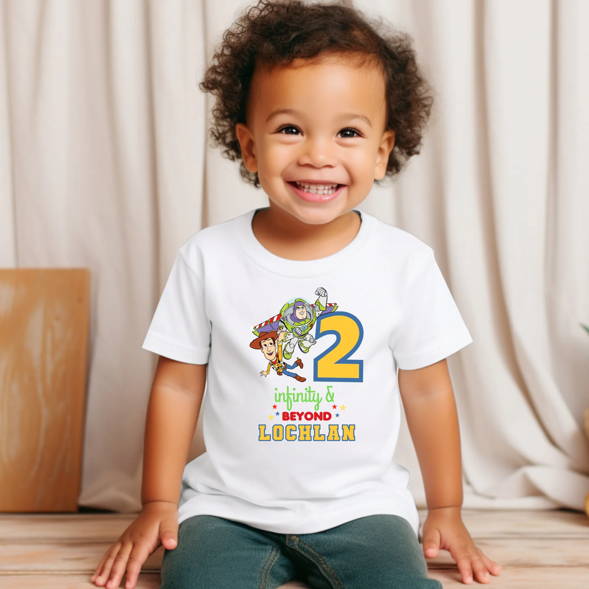 Toy Story's Buzz and Woody 2nd Birthday T-shirt, Boys' Personalised T-Shirt