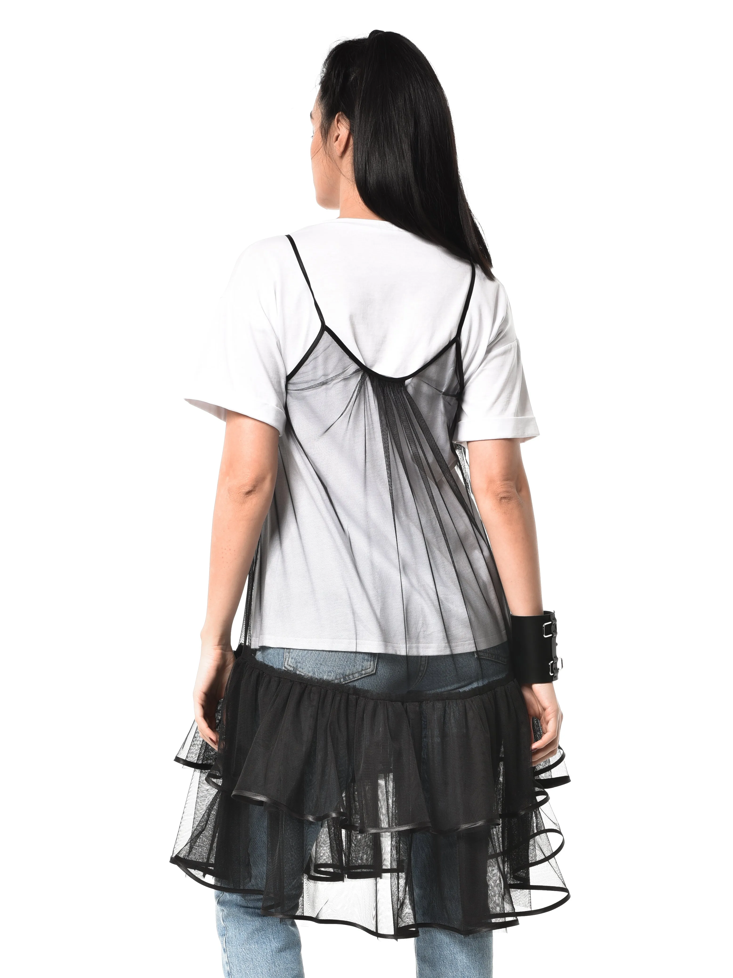 Transparent Sleeveless Tulle Tunic