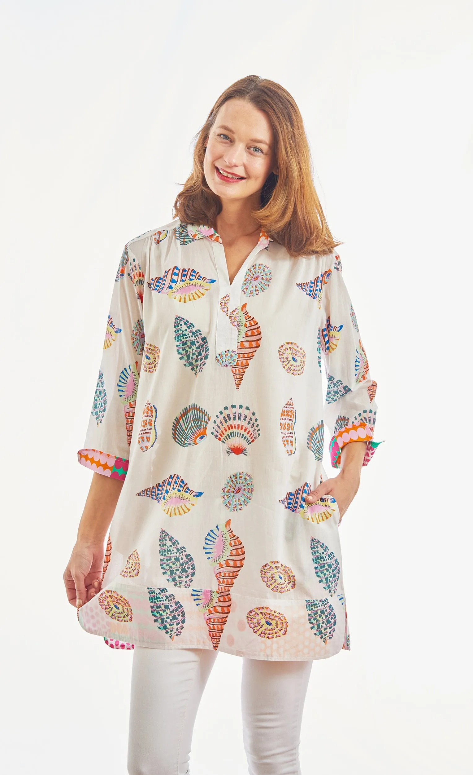 Vail Tunic Seashells Multi Colored In Voile