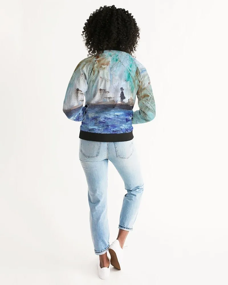 Walking at the Beach Women's Light Bomber Jacket