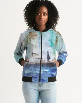 Walking at the Beach Women's Light Bomber Jacket