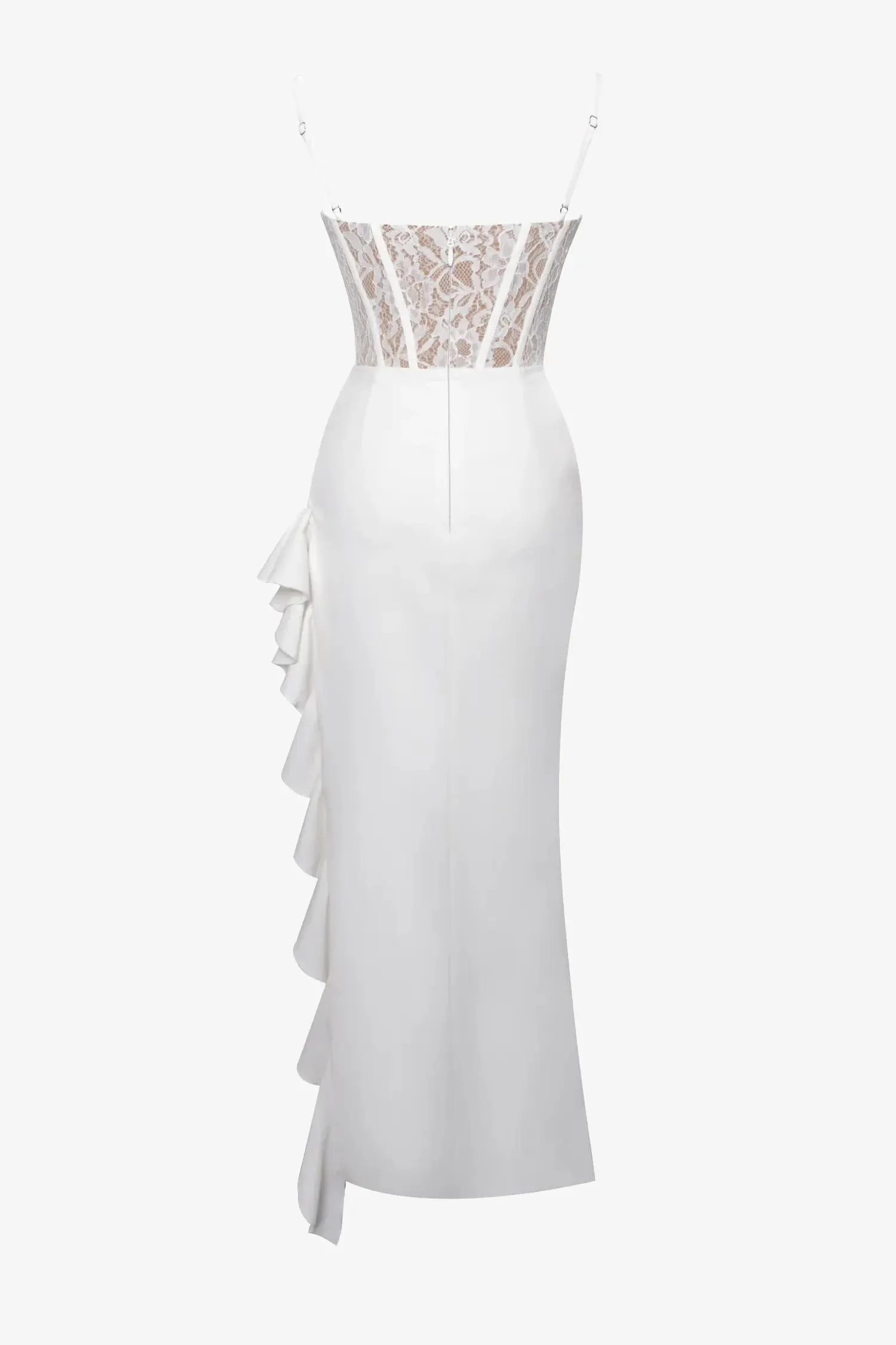 White Slit Corset Maxi Dress