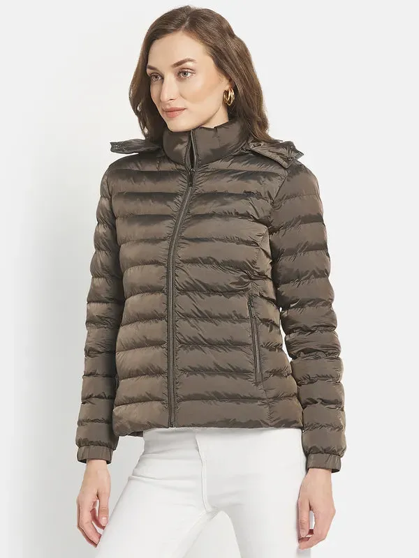 Women Puffer Jacket With Patchwork