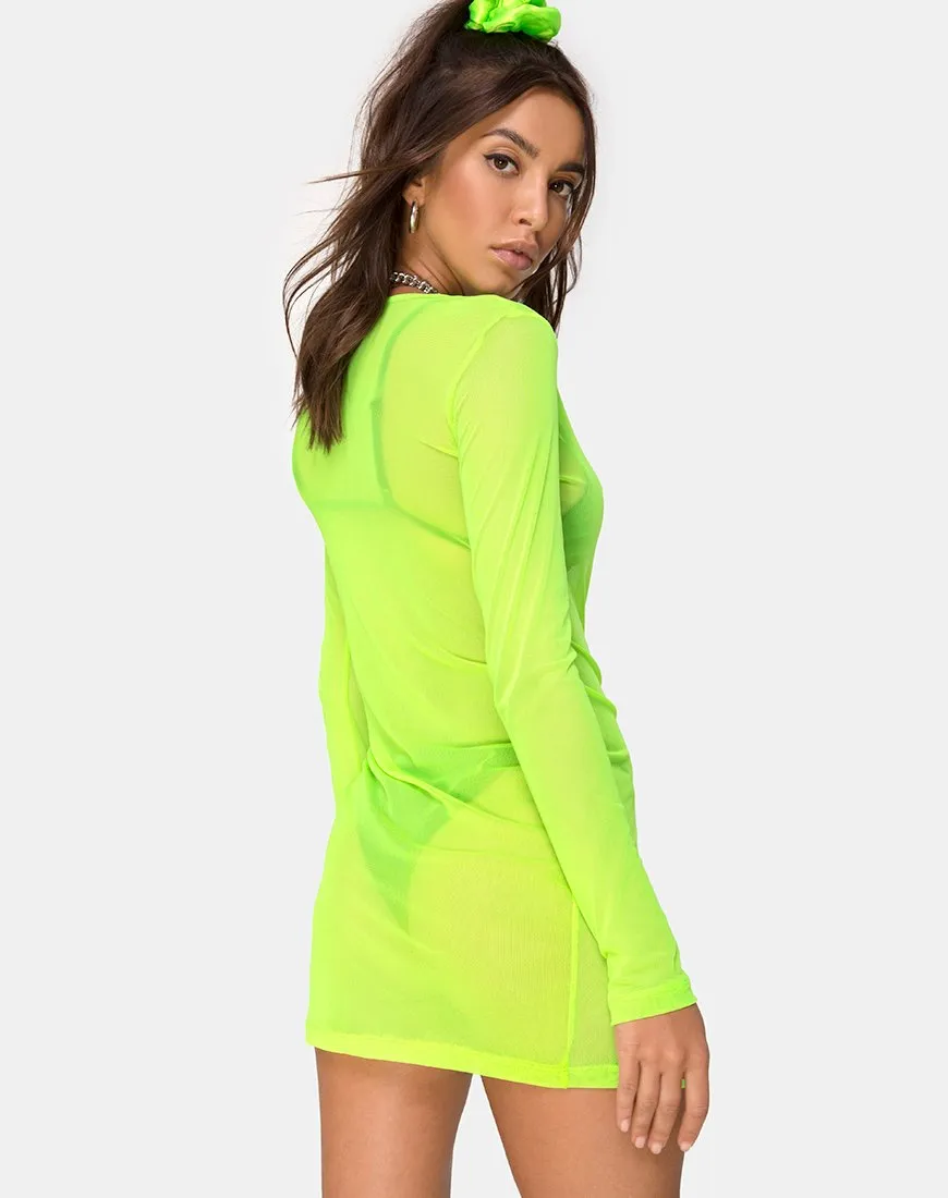 Wyatt Bodycon Dress in Fluro Yellow