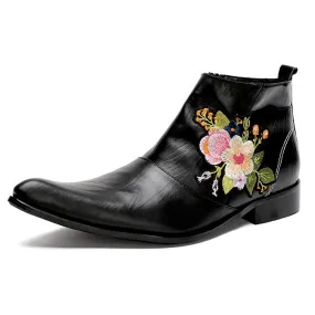 Zip High Top Boots with Decoration